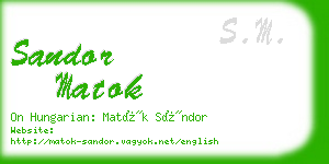 sandor matok business card